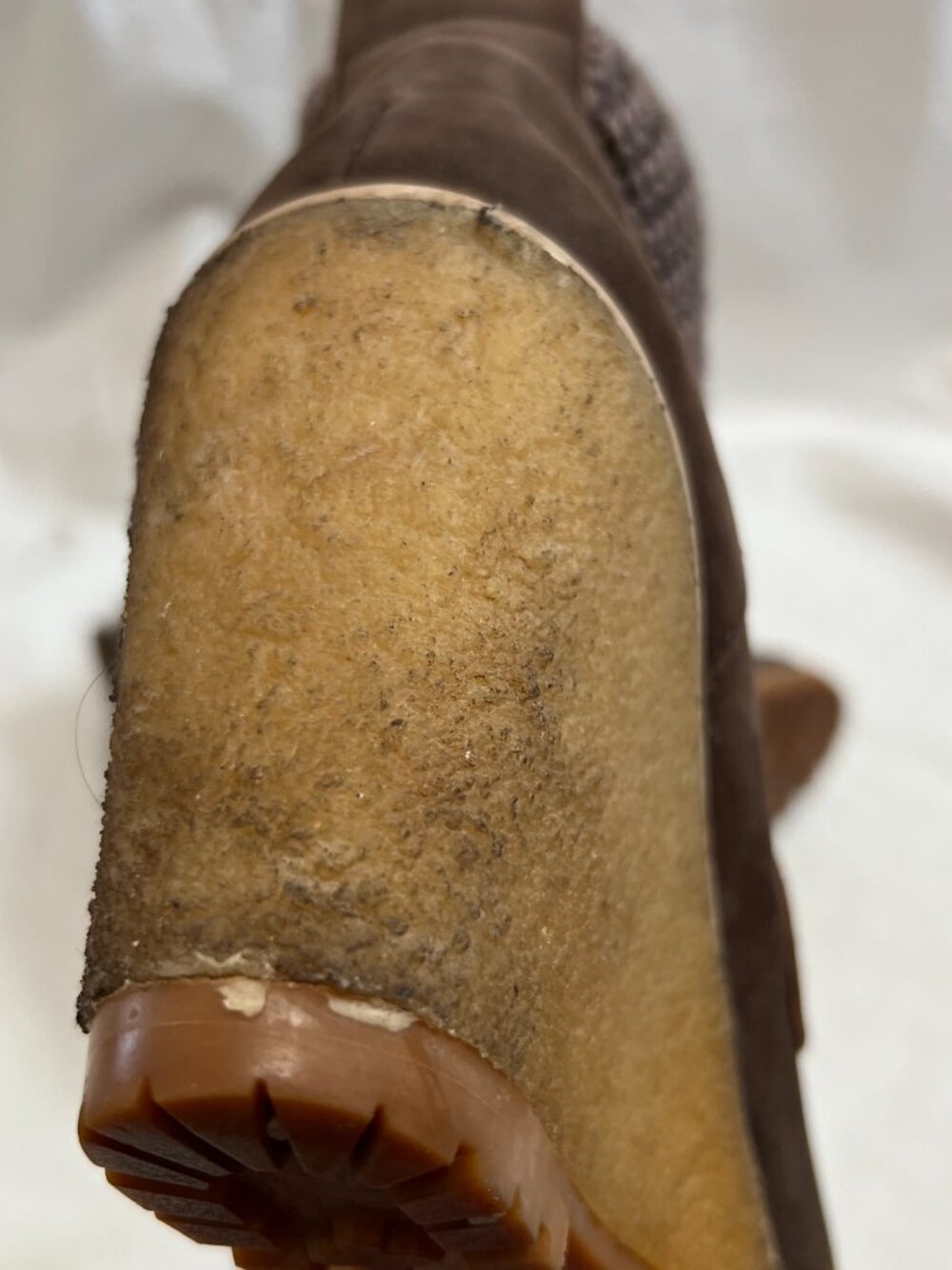 See by Chloé boots Wallabee wedge brown suede 40 9.5 high heel lace up knit cuff - Picture 10 of 15